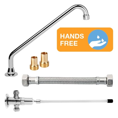 Knee Operated Tap Set with Long Reach Swivel Spout